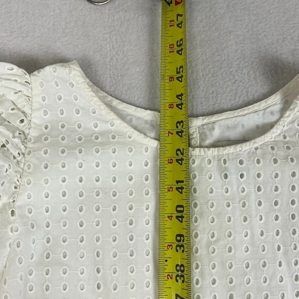A New Day Midi Dress Large White Eyelet Puff Sleeve Lined Romantic Cotton A-Line - Picture 6 of 6